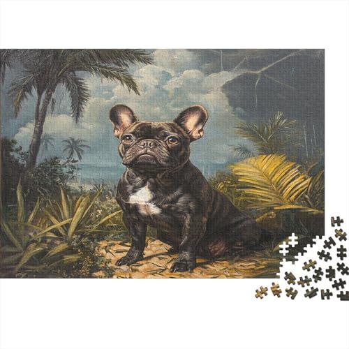 1000 Stück Holzstück Herausforderung Spielzeug|FRANZÖSISCHER Bulldog Ideal Zur Entspannung Unmögliches Puzzle Kunstwerk Erwachsene Fesselnd 1000pcs (75x50cm) von ChengzeTCo