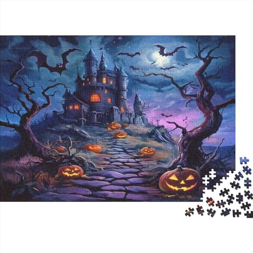 1000 Stück Holzstück Herausforderung Spielzeug|Halloween-Dorf Ideal Zur Entspannung Unmögliches Puzzle Familienspaß Erwachsene Fesselnd 1000pcs (75x50cm) von ChengzeTCo