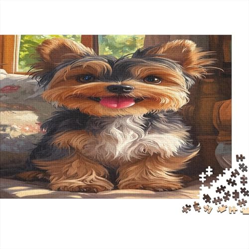 1000 Stück Holzstück Herausforderung Spielzeug|Yorkshire Terrier Geschenke Für Erwachsene Unmögliches Puzzle Kunstwerk Erwachsene Fesselnd 1000pcs (75x50cm) von ChengzeTCo