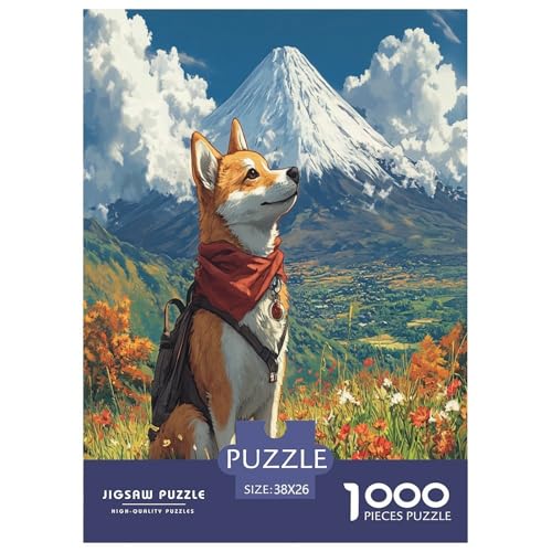 Akita Hund Puzzle 1000 Teile Schwer Puzzle Spielzeug Pädagogisches Spiel Impossible Herausforderungsspielzeug Für Erwachsene Und Kinder Ab 12 Jahren 38x26cm/1000pcs von ChengzeTCo