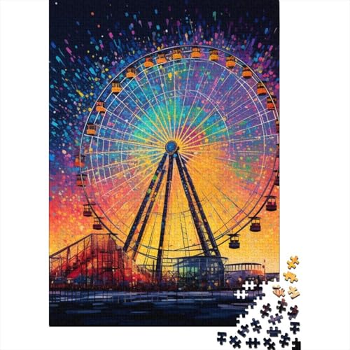 Aurora Riesenrad Puzzle 1000 Teile Schwer Puzzle Spielzeug Lernspiel Impossible Herausforderung Spielzeug Für Erwachsene Kinder 1000pcs (75x50cm) von ChengzeTCo