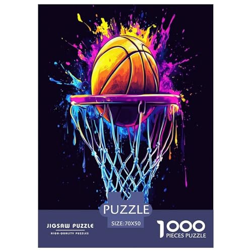Basketball Puzzle 1000 Teile Schwer Puzzle Spielzeug Lernspiel Impossible Herausforderungsspielzeug Für Erwachsene Kinder 70x50cm/1000pcs von ChengzeTCo
