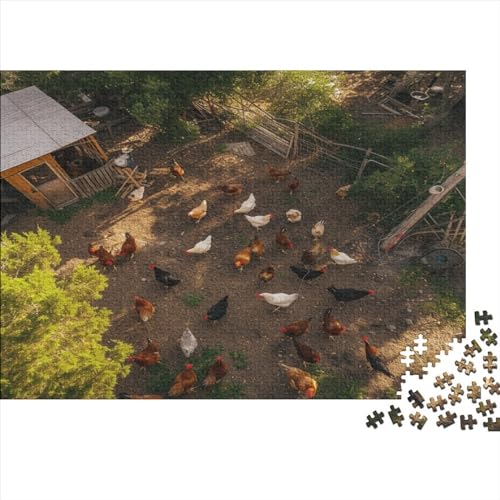 Bauernhof Critters Hölzerne Puzzles 300 Teile Toys Puzzles Lebende Tiere Herausforderndes Spiel Für Die Ganze Familie Einzigartig Ostern Geschenke 300pcs (40x28cm) von ChengzeTCo