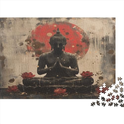 Buddha Statue Puzzle 1000 Teile,Puzzle Für Erwachsene, Impossible Puzzle,Puzzle Farbenfrohes Legespiel,GesKükenlichkeitsspiel Für Die Ganze Familie Puzzel 1000pcs (75x50cm) von ChengzeTCo