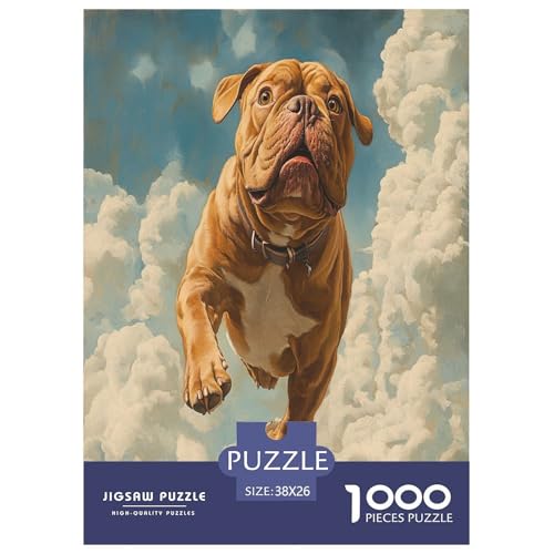 Bulldog Puzzle 1000-teilige Schwer Puzzle Spielzeug Lernspiel Impossible Herausforderungsspielzeug Für Erwachsene Kinder 38x26cm/1000pcs von ChengzeTCo