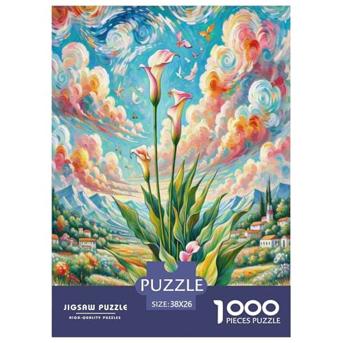 Calla Lilie Puzzle 1000 Teile Schwer Puzzle Spielzeug Pädagogisches Spiel Impossible Herausforderung Spielzeug Für Erwachsene Und Kinder Ab 12 Jahren 38x26cm/1000pcs von ChengzeTCo