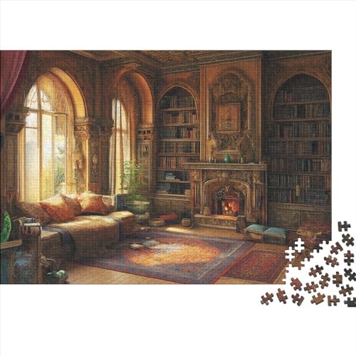 ChengzeTCo Verzauberte Bibliothek 1000-Teile Puzzle - Vibrant Colors - Fantasie - Karton - Jigsaw - Experte - 1 Stück - 1000 Puzzleteile - 1 Set - 75x50cm - 14+ Jahre - Puzzle - Rätsel - Puzzles von ChengzeTCo