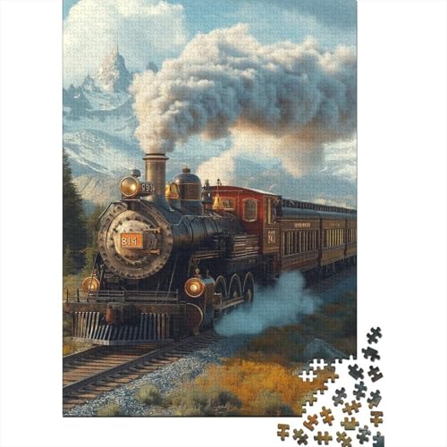 Dampflokomotive Puzzle 1000 Teile Schwer Puzzle Spielzeug Lernspiel Impossible Herausforderungsspielzeug Für Erwachsene Und Kinder in Bewährter 1000pcs (75x50cm) von ChengzeTCo