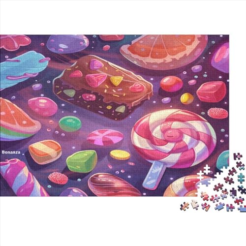 Delicious Desserts Puzzle Farbenfrohes 1000 Teile Impossible Puzzle Schwieriges Puzzle Lustiges Kunstpuzzle Lernspiel Geschenk Süßwaren Für Erwachsene Teenager 1000pcs (75x50cm) von ChengzeTCo