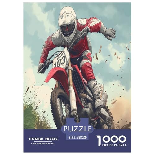Dirt Bike Puzzles 1000 Teile Schwer Puzzle Spielzeug Pädagogisches Spiel Impossible Herausforderung Spielzeug Für Erwachsene Und Kinder Ab 12 Jahren 38x26cm/1000pcs von ChengzeTCo