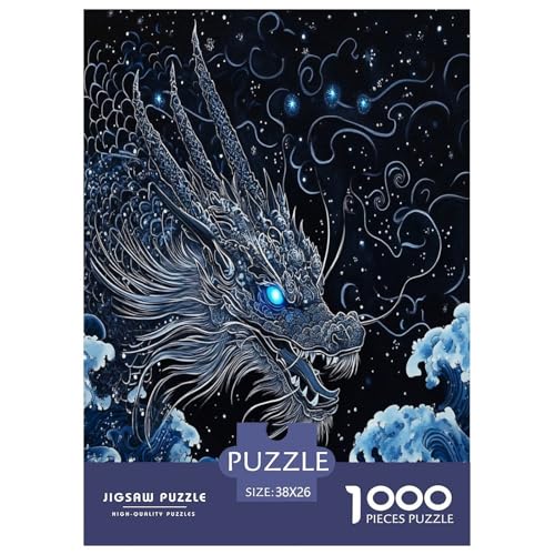 Drachen Puzzles 1000 Teile Schwer Puzzle Spielzeug Pädagogisches Spiel Impossible Herausforderung Spielzeug Für Erwachsene Und Kinder in Bewährter 38x26cm/1000pcs von ChengzeTCo