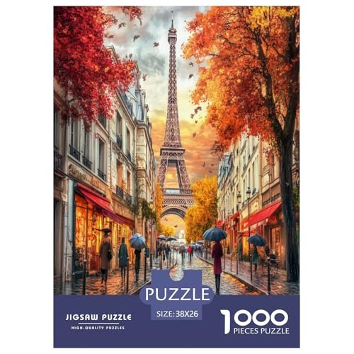 Eiffelturm Puzzle 1000-teilige Schwer Puzzle Spielzeug Lernspiel Impossible Herausforderung Spielzeug Für Erwachsene Und Kinder Ab 14 Jahren 38x26cm/1000pcs von ChengzeTCo