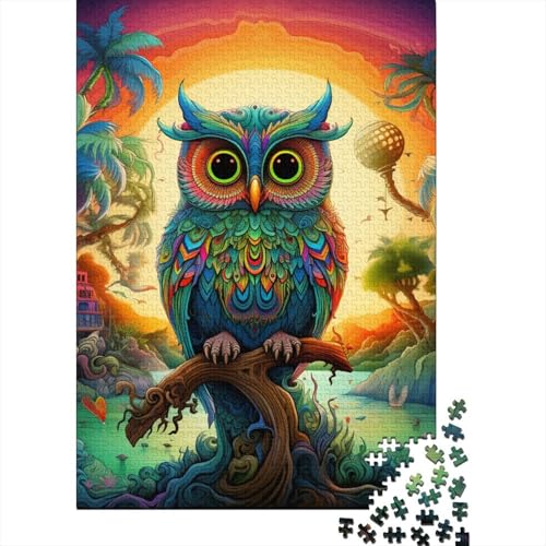 Eule Puzzle 1000 Teile Schwer Puzzle Spielzeug Lernspiel Impossible Herausforderungsspielzeug Für Erwachsene Und Kinder in Bewährter 1000pcs (75x50cm) von ChengzeTCo