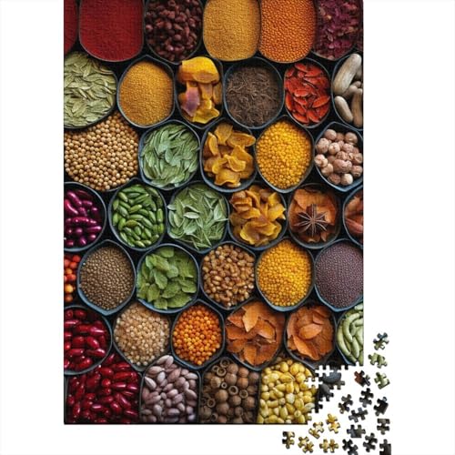 Farbige Gewürze Puzzle 1000-teilige Schwer Puzzle Spielzeug Lernspiel Impossible Herausforderung Spielzeug Für Erwachsene Und Kinder Ab 14 Jahren 1000pcs (75x50cm) von ChengzeTCo