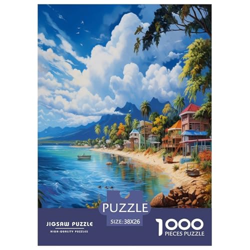Ferienbucht Puzzles 1000-teilige Schwer Puzzle Spielzeug Lernspiel Impossible Herausforderungsspielzeug Für Erwachsene Kinder 38x26cm/1000pcs von ChengzeTCo