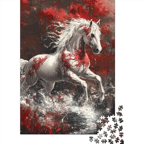 Fine Pferd Puzzles 1000 Teile Schwer Puzzle Spielzeug Lernspiel Impossible Herausforderung Spielzeug Für Erwachsene Und Kinder Ab 12 Jahren 1000pcs (75x50cm) von ChengzeTCo