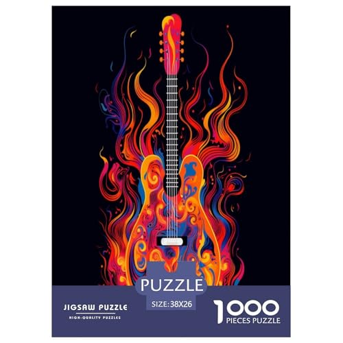 Gitarre Puzzles 1000 Teile Schwer Puzzle Spielzeug Pädagogisches Spiel Impossible Herausforderungsspielzeug Für Erwachsene Und Kinder in Bewährter 38x26cm/1000pcs von ChengzeTCo
