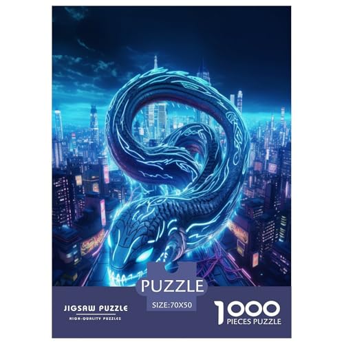 Glühende Schlange Puzzles 1000 Teile Schwer Puzzle Spielzeug Lernspiel Impossible Herausforderungsspielzeug Für Erwachsene Kinder 70x50cm/1000pcs von ChengzeTCo