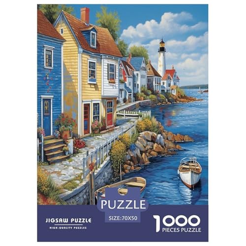 Hafen Puzzle 1000-teilige Schwer Puzzle Spielzeug Lernspiel Impossible Herausforderungsspielzeug Für Erwachsene Kinder 70x50cm/1000pcs von ChengzeTCo