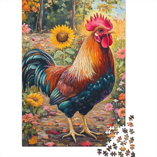 Hahn Puzzles 1000 Teile Schwer Puzzle Spielzeug Pädagogisches Spiel Impossible Herausforderungsspielzeug Für Erwachsene Und Kinder Ab 12 Jahren 1000pcs (75x50cm) von ChengzeTCo