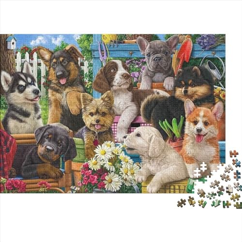 Haustier-Party Puzzle Farbenfrohes 1000 Teile Impossible Puzzle Herausforderndes Puzzle Rahmen Puzzle Lernspiel Geschenk Hund Für Die Ganze Familie 1000pcs (75x50cm) von ChengzeTCo