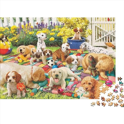 Haustier-Party Puzzle Farbenfrohes 300 Teile Impossible Puzzle Schwieriges Puzzle Lustiges Kunstpuzzle Geschicklichkeitsspiel Hund Erwachsene-Puzzle 300pcs (40x28cm) von ChengzeTCo