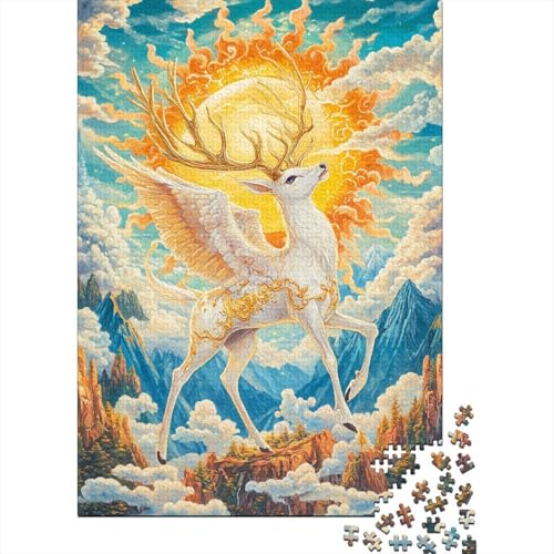 Hirsch Gott Puzzle 1000-teilige Schwer Puzzle Spielzeug Lernspiel Impossible Herausforderungsspielzeug Für Erwachsene Und Kinder in Bewährter 1000pcs (75x50cm) von ChengzeTCo