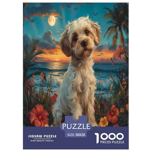 Hund Puzzle 1000 Teile Schwer Puzzle Spielzeug Lernspiel Impossible Herausforderungsspielzeug Für Erwachsene Kinder 38x26cm/1000pcs von ChengzeTCo