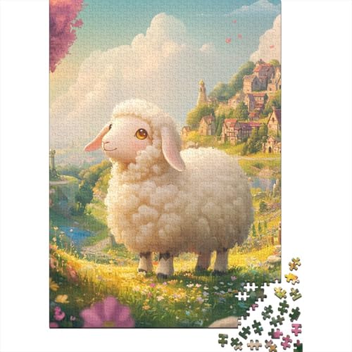 Lamm Puzzle 1000 Teile Schwer Puzzle Spielzeug Pädagogisches Spiel Impossible Herausforderung Spielzeug Für Erwachsene Kinder 1000pcs (75x50cm) von ChengzeTCo
