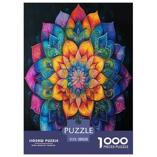 Mandala Puzzle 1000 Teile Schwer Puzzle Spielzeug Lernspiel Impossible Herausforderungsspielzeug Für Erwachsene Kinder 38x26cm/1000pcs von ChengzeTCo
