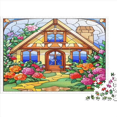 Mountain Dorf Cottage Puzzle Farbenfrohes 1000 Teile Impossible Puzzle Herausforderung Puzzle Lustiges Kunstpuzzle Lernspiel Geschenk Für Die Ganze Familie von ChengzeTCo