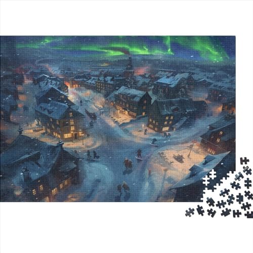Norwegische Aurora Puzzle Farbenfrohes 1000 Teile Impossible Puzzle Herausforderndes Puzzle Lustiges Kunstpuzzle Lernspiel Geschenk Für Die Ganze Familie 1000pcs (75x50cm) von ChengzeTCo