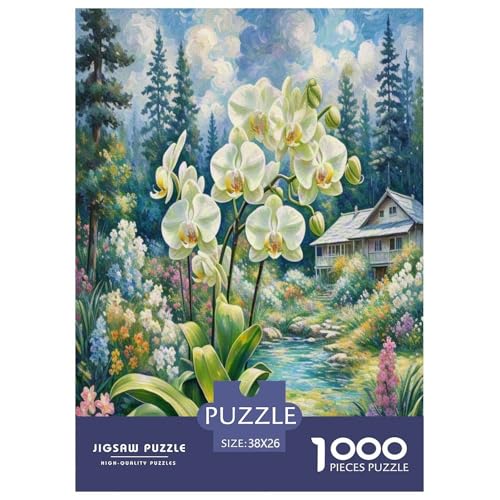 Orchidee Puzzle 1000-teilige Schwer Puzzle Spielzeug Lernspiel Impossible Herausforderung Spielzeug Für Erwachsene Und Kinder Ab 14 Jahren 38x26cm/1000pcs von ChengzeTCo