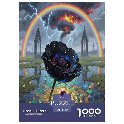 Papaver Rhoeas Puzzle 1000 Teile Schwer Puzzle Spielzeug Lernspiel Impossible Herausforderung Spielzeug Für Erwachsene Kinder 38x26cm/1000pcs von ChengzeTCo