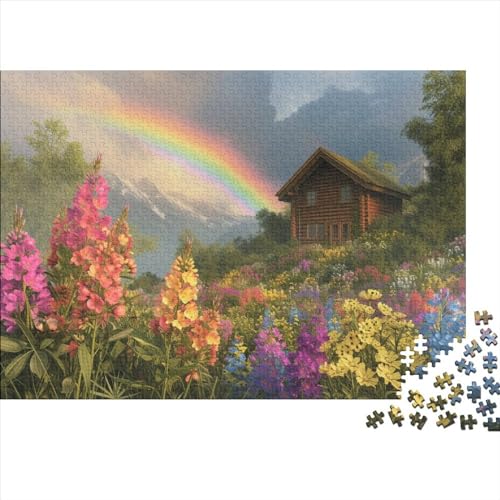 Rainbow Garten Puzzle Farbenfrohes 500 Teile Impossible Puzzle Schwieriges Puzzle Lustiges Kunstpuzzle Lernspiel Geschenk Wunderschön Für Erwachsene Teenager von ChengzeTCo