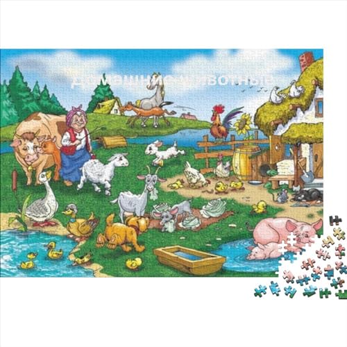 Tierfarm Hölzerne Puzzles 300 Teile Toys Puzzles Tierparty Herausforderndes Spiel Tolles Geschenk Für Erwachsene Ideal Als Ostern Geschenke 300pcs (40x28cm) von ChengzeTCo