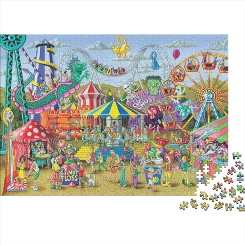 Vergnügungspark Puzzle Farbenfrohes 500 Teile Impossible Puzzle Schwieriges Puzzle Rahmen Puzzle Puzzle-Geschenk Erwachsene-Puzzle 500pcs (52x38cm) von ChengzeTCo