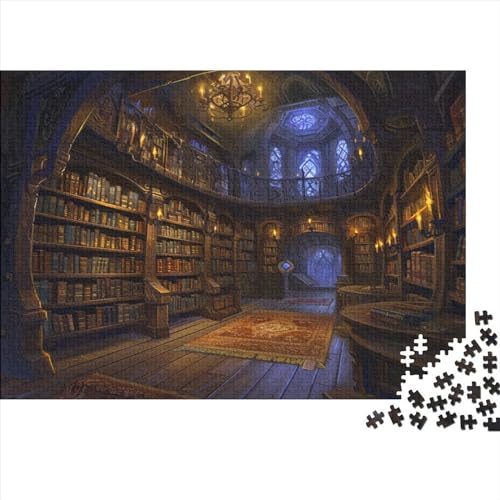 Verzauberte Bibliothek Puzzle Farbenfrohes 1000 Teile Impossible Puzzle Herausforderung Puzzle Rahmen Puzzle Geschicklichkeitsspiel Wunderschön Für Die Ganze Familie von ChengzeTCo