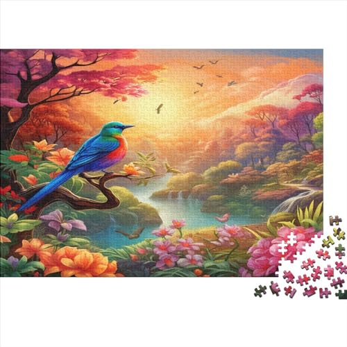 Vögel und Blumen Puzzle Farbenfrohes 500 Teile Impossible Puzzle Schwieriges Puzzle Rahmen Puzzle Lernspiel Geschenk Für Erwachsene Teenager von ChengzeTCo