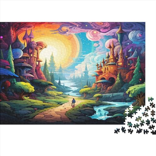Wunderland Puzzle Farbenfrohes 1000 Teile Impossible Puzzle Herausforderung Puzzle Rahmen Puzzle Geschicklichkeitsspiel Für Die Ganze Familie von ChengzeTCo
