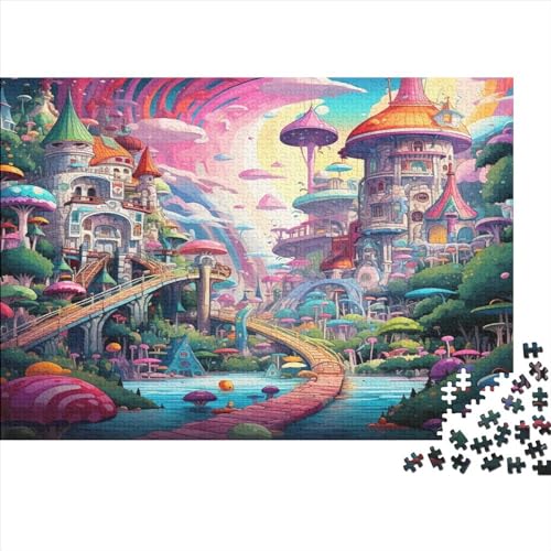 Wunderland Puzzle Farbenfrohes 1000 Teile Impossible Puzzle Schwieriges Puzzle Rahmen Puzzle Geschicklichkeitsspiel Für Erwachsene Teenager von ChengzeTCo