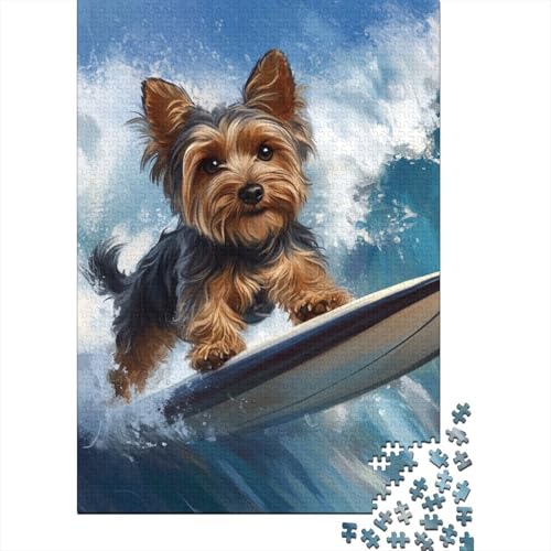 Yorkshire Terrier Puzzle 1000 Teile Schwer Puzzle Spielzeug Pädagogisches Spiel Impossible Herausforderung Spielzeug Für Erwachsene Und Kinder Ab 14 Jahren 1000pcs (75x50cm) von ChengzeTCo