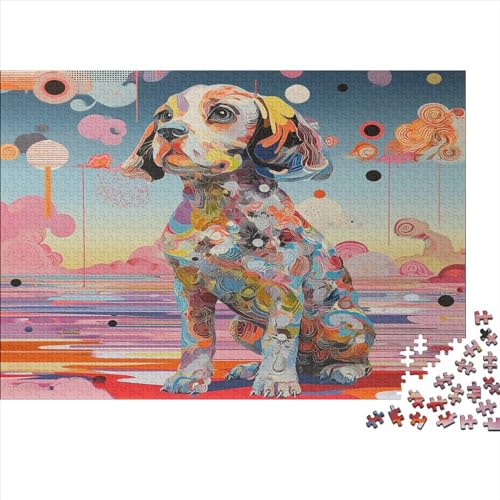 abstrakte Malerei Puzzle Farbenfrohes 500 Teile Impossible Puzzle Schwieriges Puzzle Lustiges Kunstpuzzle Puzzle-Geschenk Hund Für Erwachsene Teenager von ChengzeTCo