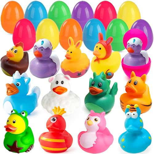 Chennyfun 12 Pcs Easter Eggs Filler mit Gummi-Enten Badespielzeug, Lustig Bunte Enten Poolspielzeug für Osterkorb Füllstoffe, Baby Shower Geburtstag Party Geschenke, Kinder Badewannenspielzeug Chennyfun 12 Pcs Easter Eggs Filler mit Gummi-Enten Badespielzeug, Lustig Bunte Enten Poolspielzeug für Osterkorb Füllstoffe, Baby Shower Geburtstag Party Geschenke, Kinder Badewannenspielzeug von Chennyfun