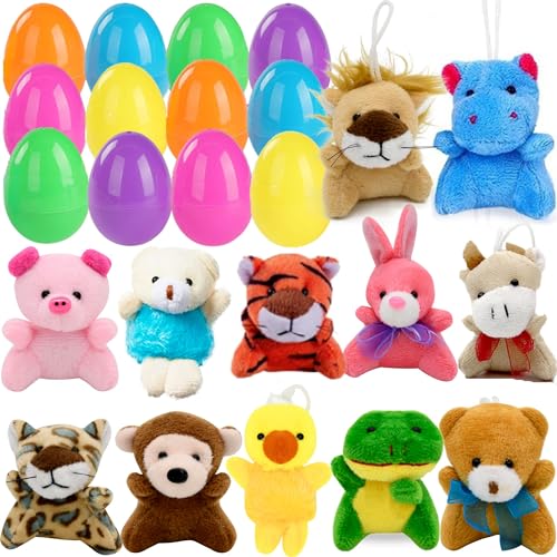 Chennyfun 12 Stück Gefüllte Ostereier mit 12 Mini Plüsch Schlüsselanhänger, Ostern Schlüsselkette Plüschtiere Spielzeug für Osterkörbchenfüller, zum Ostern Kinder Partygeschenk Chennyfun 12 Stück Gefüllte Ostereier mit 12 Mini Plüsch Schlüsselanhänger, Ostern Schlüsselkette Plüschtiere Spielzeug für Osterkörbchenfüller, zum Ostern Kinder Partygeschenk von Chennyfun