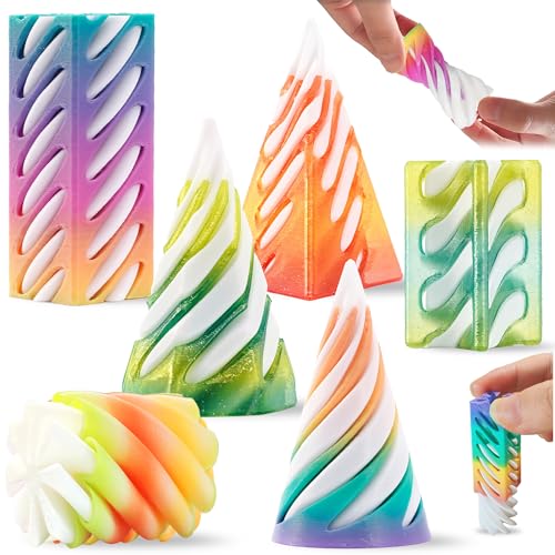 Chennyfun 6 Stück 3D-Druck Spirale Spielzeug, Impossible Spiral Cone Fidget Toy, Unmögliche Spiralkegel Pyramide Spielzeug Passthrough Sculpture, Stress Relief Desktop Dekoration Kinder Erwachsene Chennyfun 6 Stück 3D-Druck Spirale Spielzeug, Impossible Spiral Cone Fidget Toy, Unmögliche Spiralkegel Pyramide Spielzeug Passthrough Sculpture, Stress Relief Desktop Dekoration Kinder Erwachsene von Chennyfun