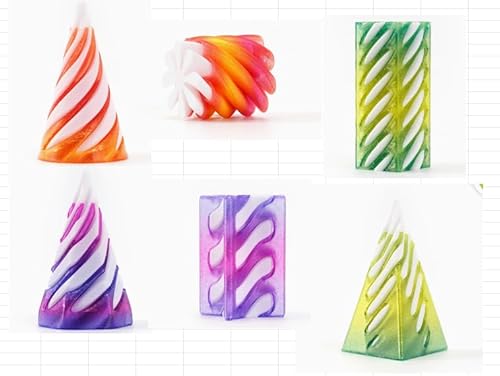 Chennyfun 6 Stück Impossible Cone, 3D-Druck Spiral Cone Fidget Toy, Pyramid Spirale Spielzeug Passthrough Sculpture, 3D Spiralspielzeug für Stressabbau, Funny Passthrough Pyramid Sculpture Chennyfun 6 Stück Impossible Cone, 3D-Druck Spiral Cone Fidget Toy, Pyramid Spirale Spielzeug Passthrough Sculpture, 3D Spiralspielzeug für Stressabbau, Funny Passthrough Pyramid Sculpture von Chennyfun