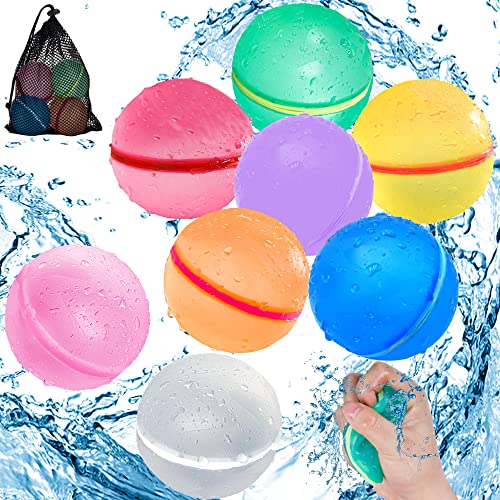 Chennyfun 8 Pcs Weicher Silikon-Bunt Wasserballon, Farblich Gemischt Wiederverwendbare Wasserballons, Selbstschließend Schnellfüller Wasserbomben, Wasserspielzeug für Kinder Sommer Draussen Chennyfun 8 Pcs Weicher Silikon-Bunt Wasserballon, Farblich Gemischt Wiederverwendbare Wasserballons, Selbstschließend Schnellfüller Wasserbomben, Wasserspielzeug für Kinder Sommer Draussen von Chennyfun
