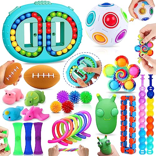Chennyfun Stressabbau-Set, 26 Pcs Sensory Zappeln Anti-Stress-Spielzeug - Magischer Burger-Würfel Für Kinder Mit Angstlust, Autismus Und ADHS von Chennyfun