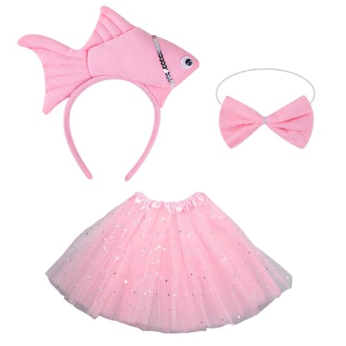 Chenxi Studio 1/3-teiliges Fisch-Kostüm-Zubehör-Set, Fisch-Stirnband, Fliege, Tutus, Rock, Zubehör-Set für Kinder, Mädchen, Fischkostüme, Requisiten Chenxi Studio 1/3-teiliges Fisch-Kostüm-Zubehör-Set, Fisch-Stirnband, Fliege, Tutus, Rock, Zubehör-Set für Kinder, Mädchen, Fischkostüme, Requisiten von Chenxi Studio